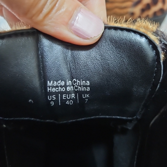 Aldo Nispel Mixed Animal Print Faux Horsehair Lug Sole Lace-Up Boots NWOB. - Picture 8 of 9